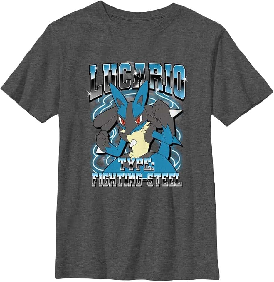 Pokemon Unisex-Child Lucario is HeT-Shirt