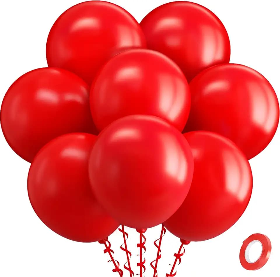 Patimate Red Balloons 30 Pack 18 Inch Matte Red Latex Party Balloons