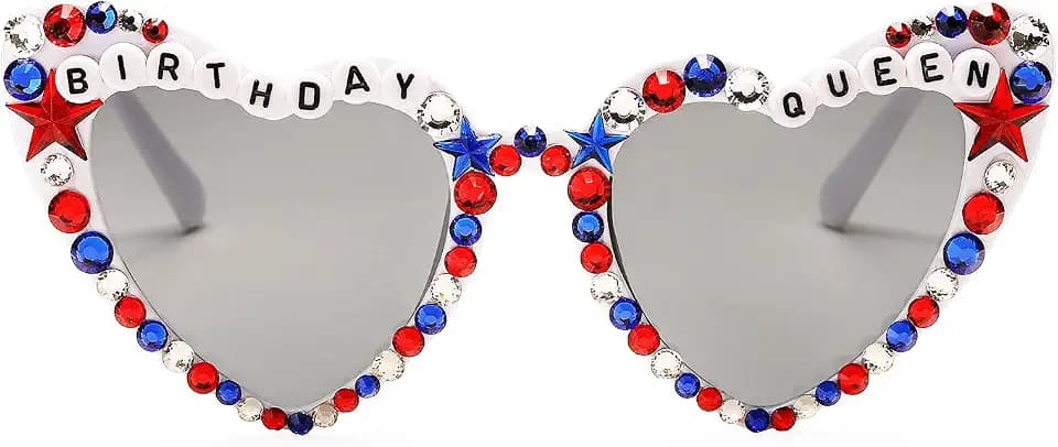 4th of July Outfits for Women Men Sunglasses, Red White and Blue Glasses Patriotic Forth of July Decorations