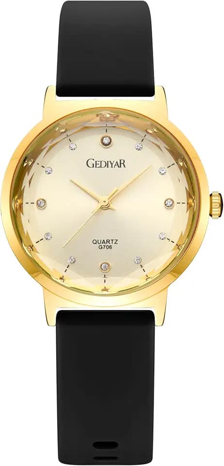 Women's Quartz Watch, Crystal Dial, Waterproof, Silicone Band, Casual Analog Sport Wristwatch for Nurse Students