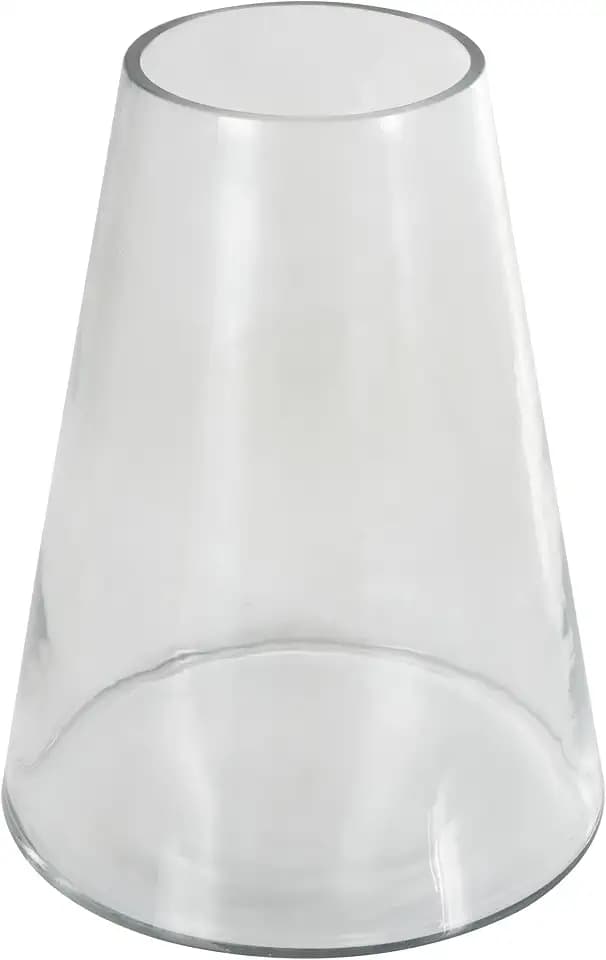 Deco 79 Glass Decorative Vase Cone Shaped Centerpiece Vase, Flower Vase for Home Decoration 9" x 9" x 12", Clear