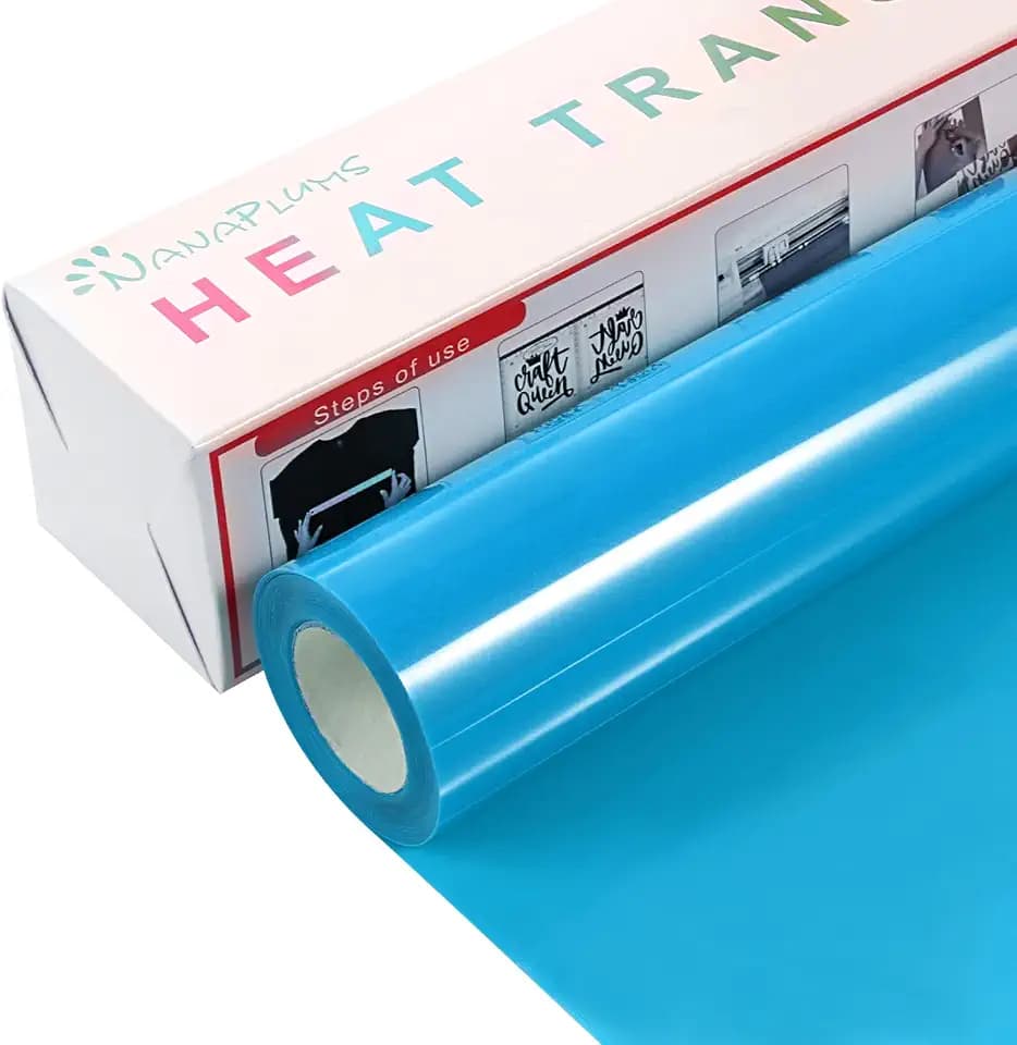 NANAPLUMS Plotterfolie Textil 4 m, HTV-Flexfolie, Bügelfolie, Eisblau