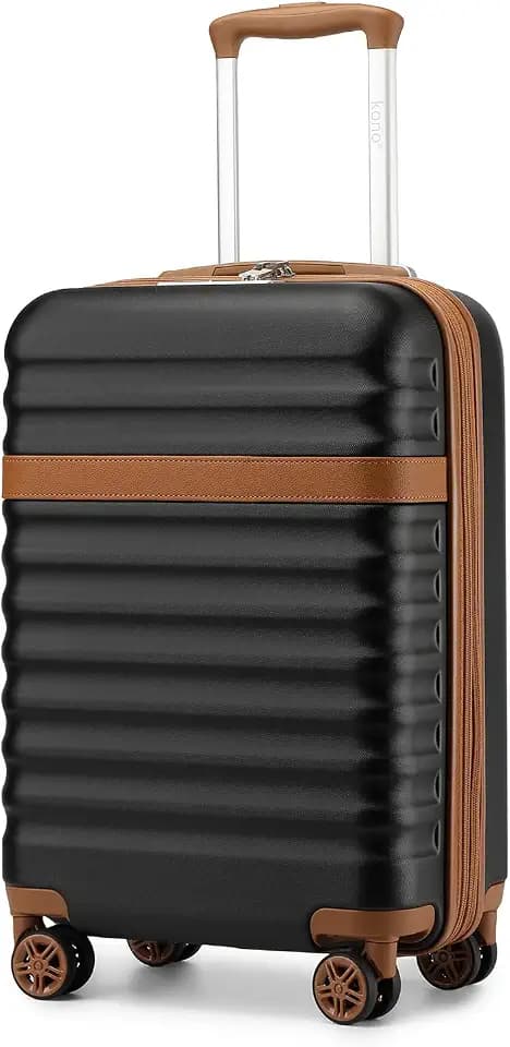 Kono Carry On Luggage 22x14x9 Expandable 20Inch Hardshell TSA Lock Black