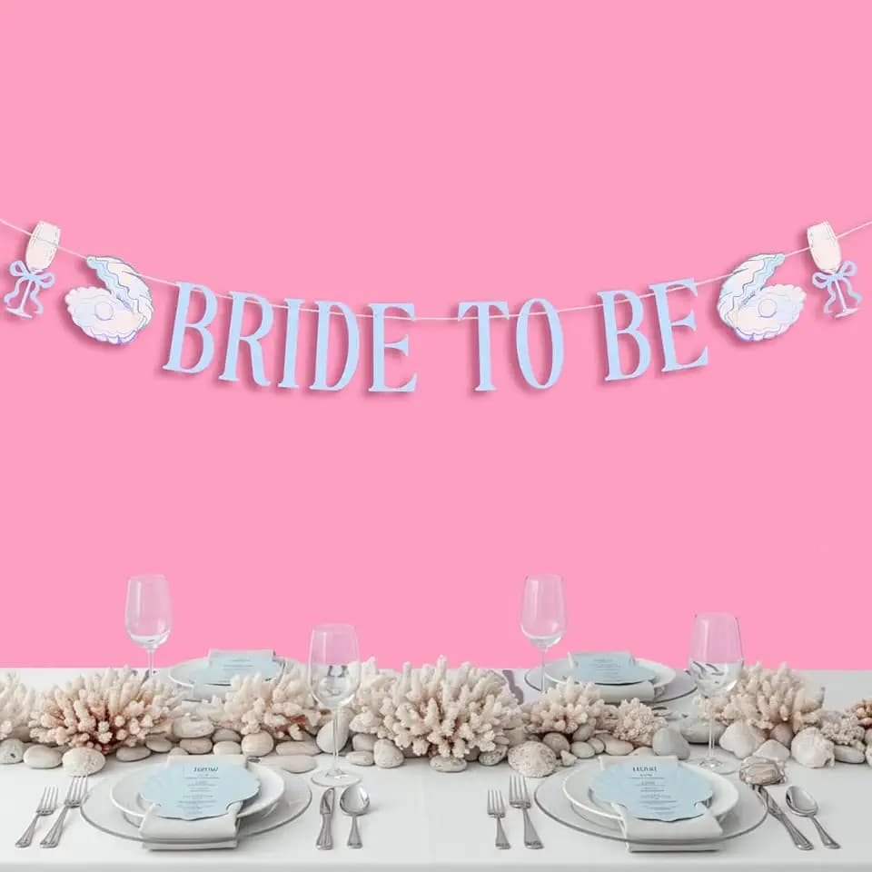 xo, Fetti Bride To Be Seashell Banner | Bachelorette Decorations, Beach Bach Party, Bridal Shower, Engaged, Last Toast on the Coast, Bikinis and Martinis, Seashells and Wedding Bells