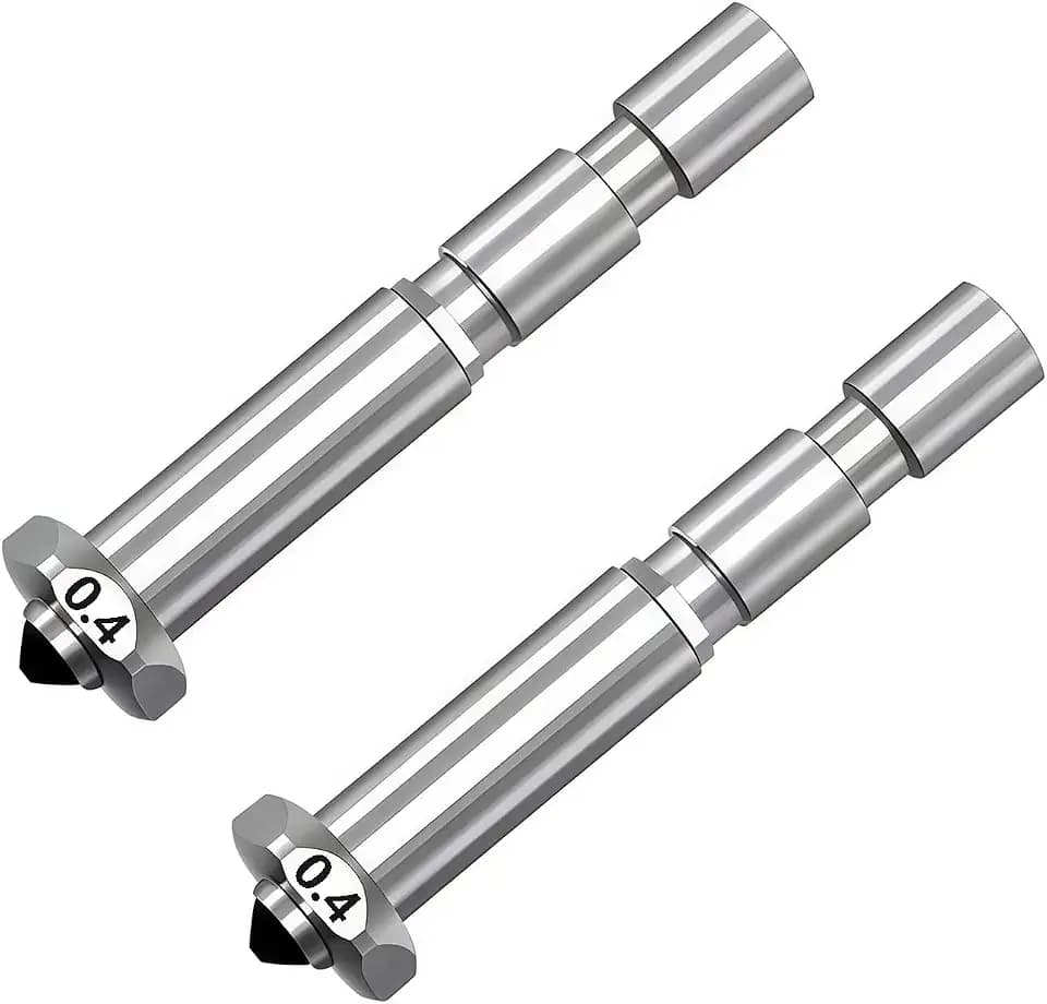 2PCS Kobra 3 Max Düse 0.4mm, Integrierte Schnellwechseldüse aus gehärtetem Stahl High Flow High Speed Hot End Sprühdüse für Anycubic Kobra 3 Max 3D Drucker