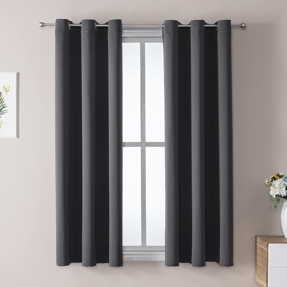 ChrisDowa Blackout Curtains for Bedroom and Living Room 45 Inches Long