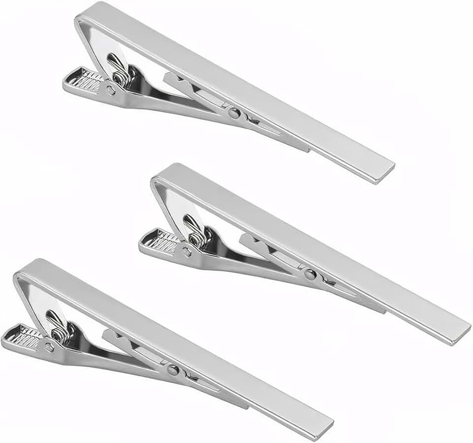 Roctee Tie Clips for Men, 3 Pack Men's Tie Clips Necktie Tie Bars Tie Pins for Men Accessories