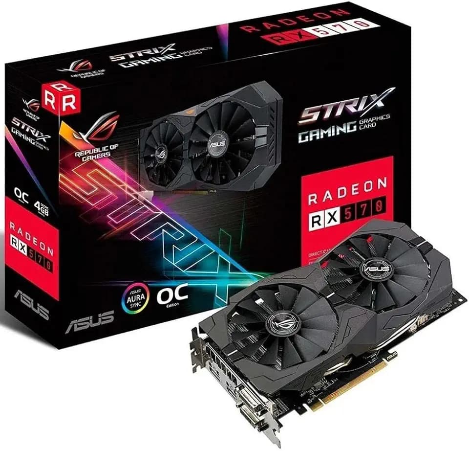Asus ROG Strix Radeon Rx 570 O4G Gaming OC Edition GDDR5 DP HDMI DVI VR Ready AMD Graphics Card (ROG-STRIX-RX570-O4G-GAMING)