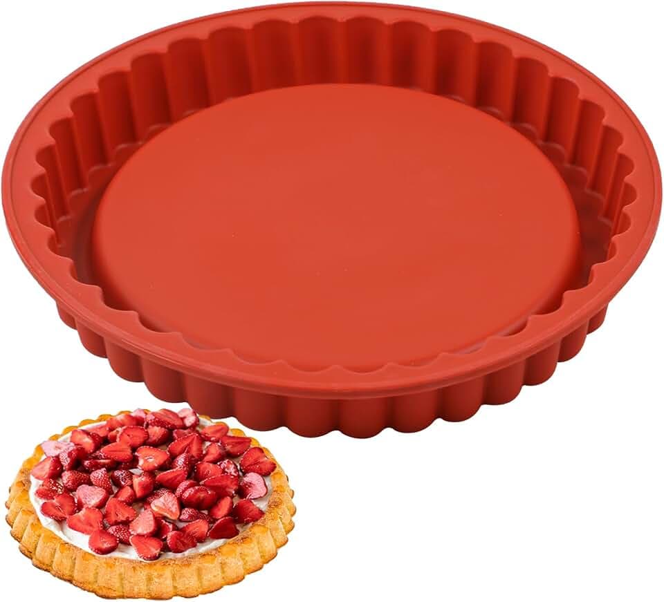 webake Obstkuchenform 28 cm Tortenbodenform Silikon 1 Stück Tortenboden Backform Obsttortenform Kuchenform für Obstkuchen, Tortenboden, Kuchenböden