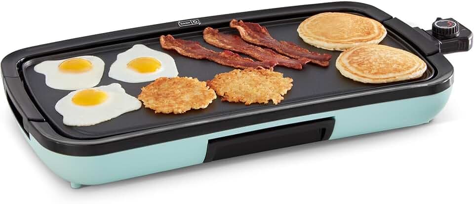 Dash Deluxe Everyday Electric Griddle, Removable Nonstick Plate, Aqua