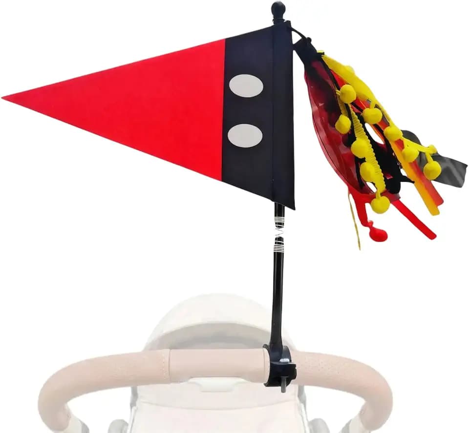 Theme Park Stroller Marker Pennant Flag with DIY Patches