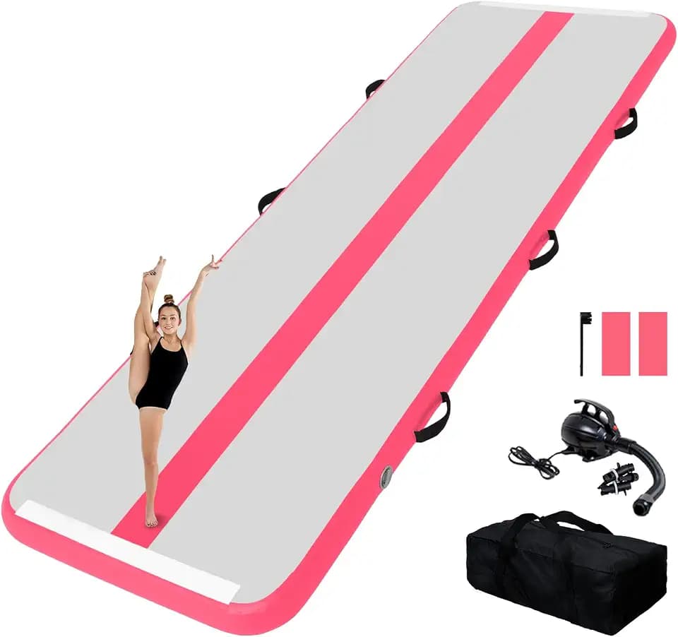 Tuxedo Sailor Inflatable Gymnastics Tumbling Mat Tumble Track Thickness Floor Mat With Electric Air Pump for Gymnastics/Training/Home/Cheerleading/Water/Gym/Yoga