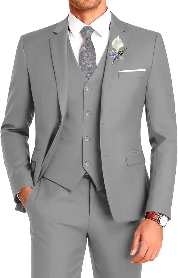 Men's Suit 3 Pieces Slim Fit Wedding Suit for Men Formal Prom Tux with Tie