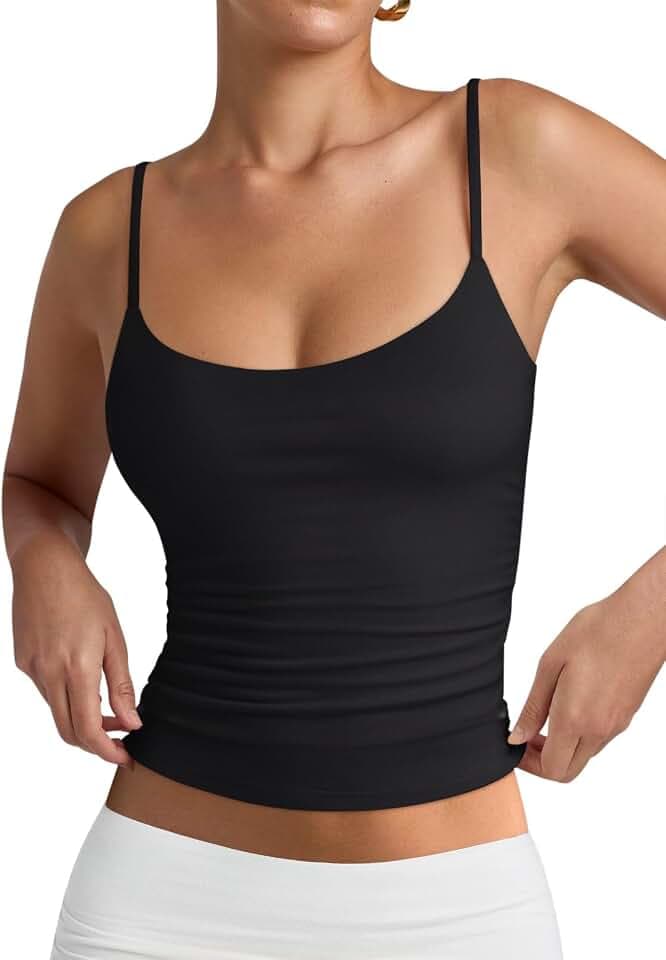 PINKMSTYLE Women's Basic Double Lined Scoop Neck Tank Tops Summer Cami Top