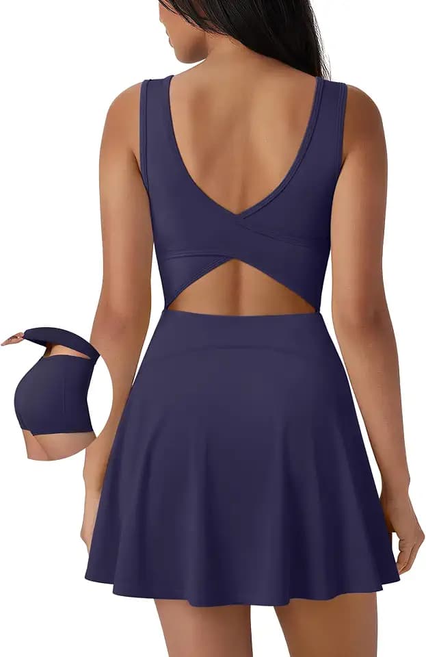SUUKSESS Tennis Dress with Shorts Underneath Easy Peasy Athletic Dresses