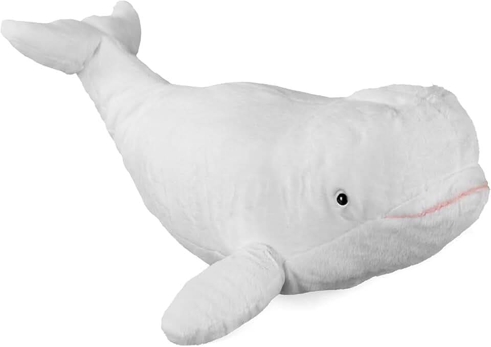 Wild Republic Cuddlekins Belugawal, Stofftier, Baby-Geschenk für Mädchen und Jungen, Kinder Plüschtier, Kuscheltier Für Babys, Spielzeug aus Recyclingmaterial, 30 cm, White