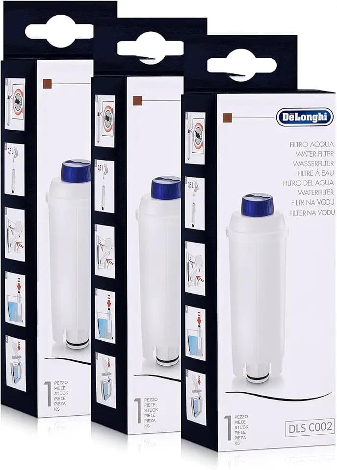 DeLonghi Wasserfilter für Kaffemaschinen geeignet für ECAM, ESAM, ETAM, BCO,EC... , 3 Stück (1er Pack )