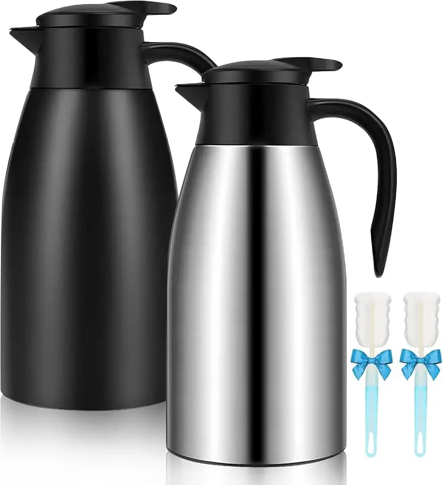 68oz Coffee Carafe Insulated, Thermal Coffee Carafe for Keeping Hot, 2 Pack