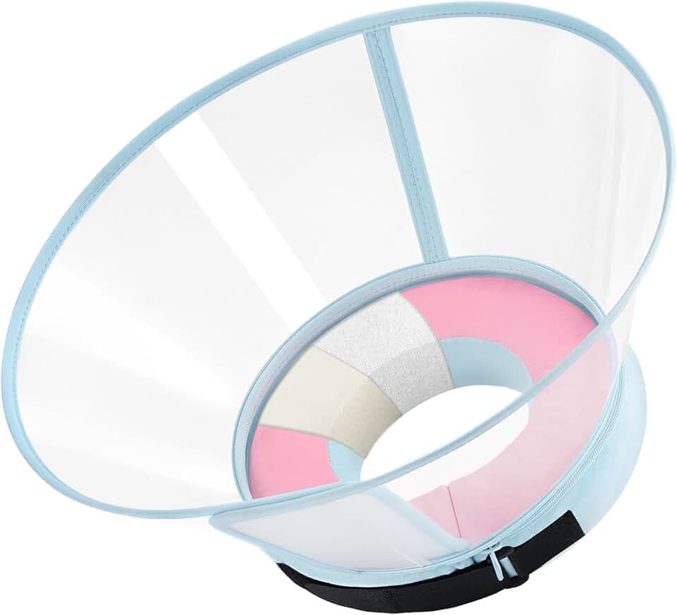 Halskrause Hund Weich, Hundekragen Leckschutz mit Schaumstoffkern, Alternativen zu Aufblasbaren Halskragen Hund, Transparent Halskrausen für Hunde, Postoperativer Schutzkragen Hunde (Rosa, Size 3)