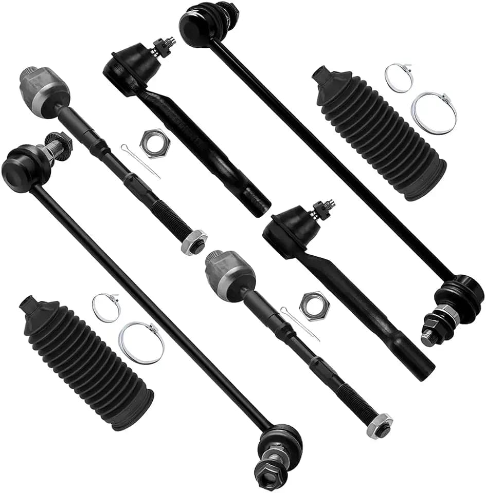 SCITOO 8pcs Front Suspension Kit Outer Inner Tie Rod End w/Steering Boot fit 2008-2013 for Nissan Rogue 2014-2015 for Nissan Rogue Select with Sway Bar Link