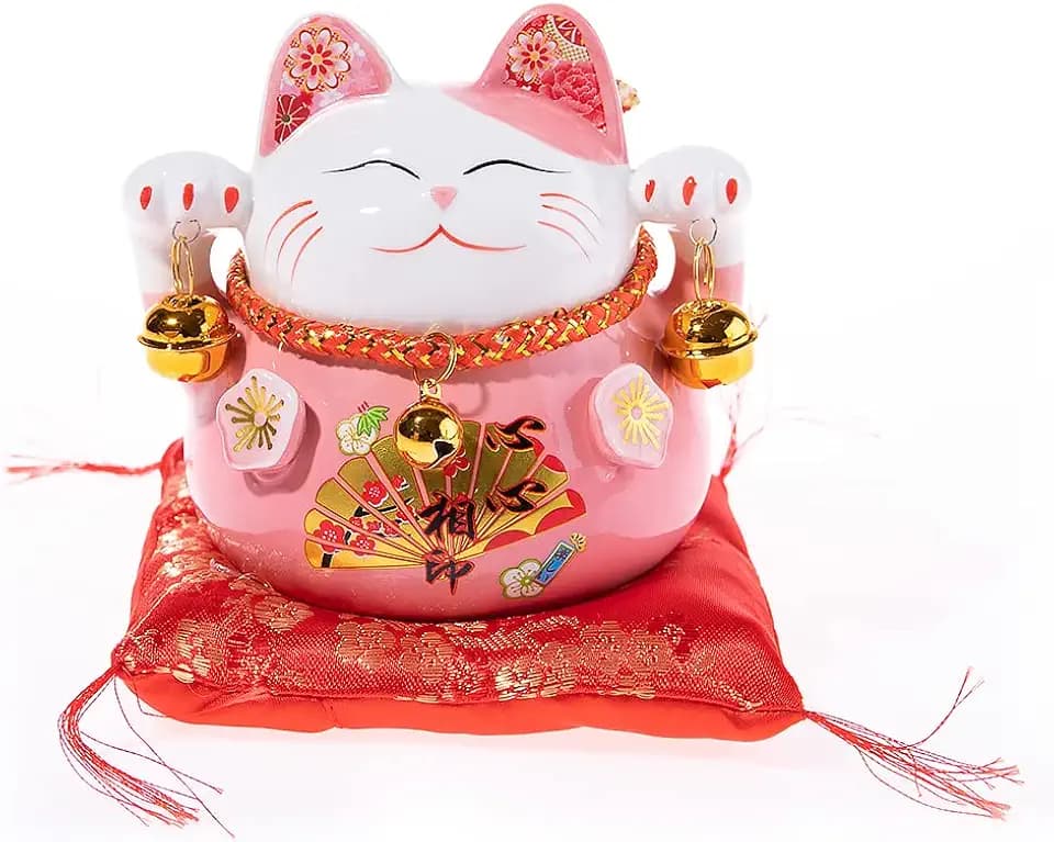 lachineuse – Maneki-Neko-Katze – Japanische Glücksbringer-Figur – Rosa