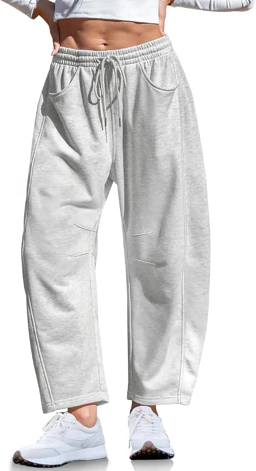 TARSE Womens Barrel Sweatpants Wide Leg Loose Casual Lounge Pants