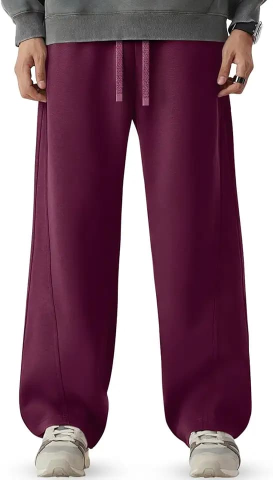CANGHPGIN Mens Baggy Sweatpants Wide Leg Cotton Blend Casual Pants