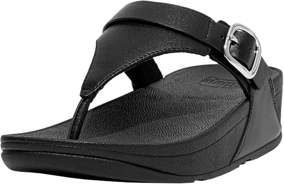 FitFlop Damen Lulu Adjustable Leather Toe-post SandalsKeilsandale