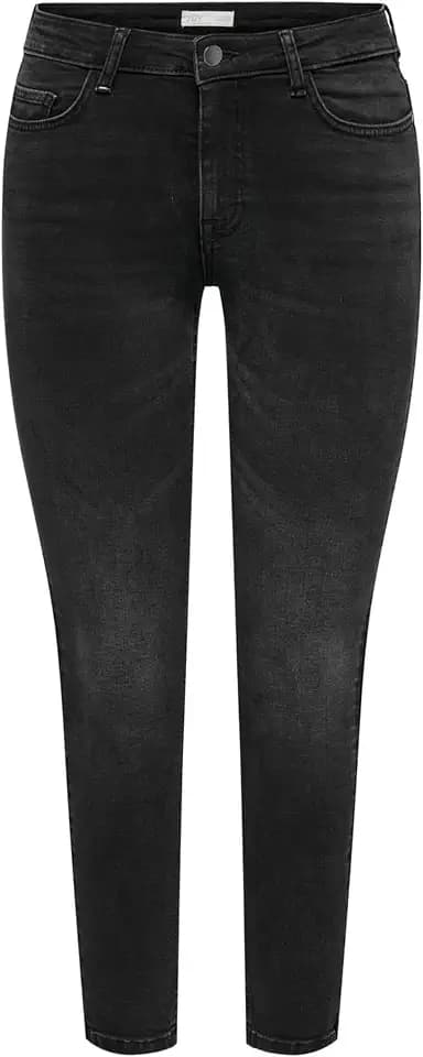 JDY Damen Jdyfina Mw Skinny Ankle JNS Blk DNM Noos