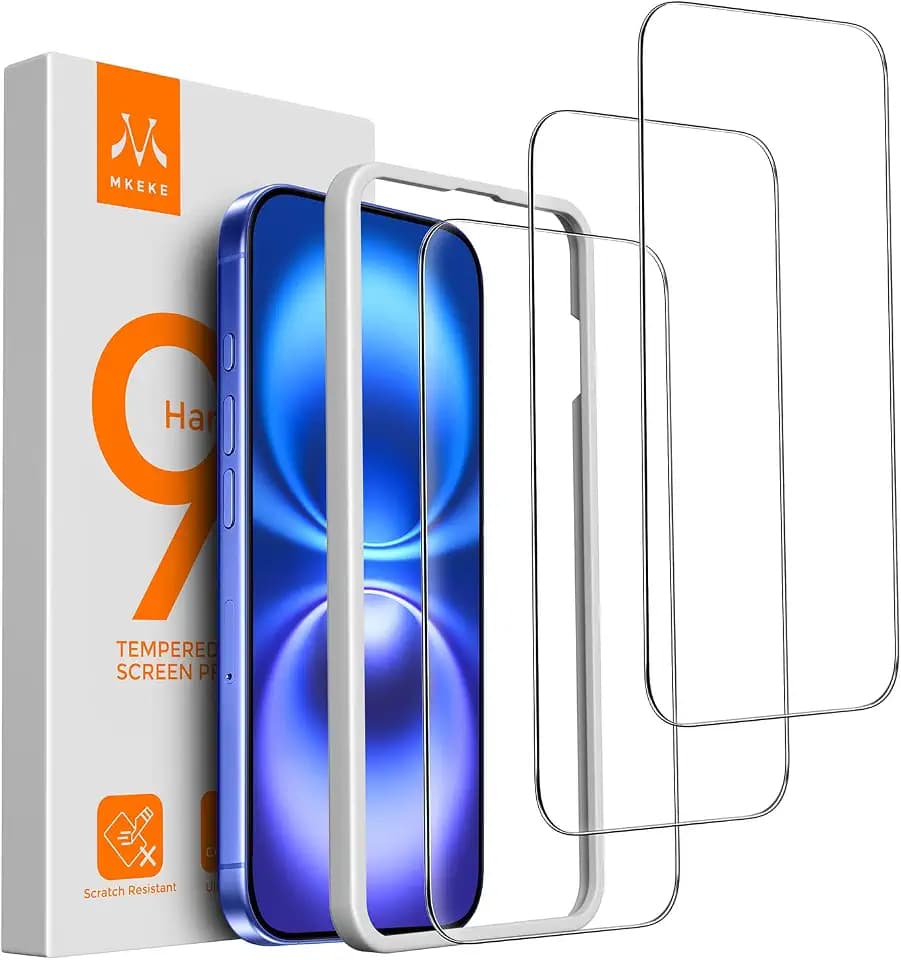 Mkeke 3 Pack Screen Protector for iPhone 16/ iPhone 15 6.1"