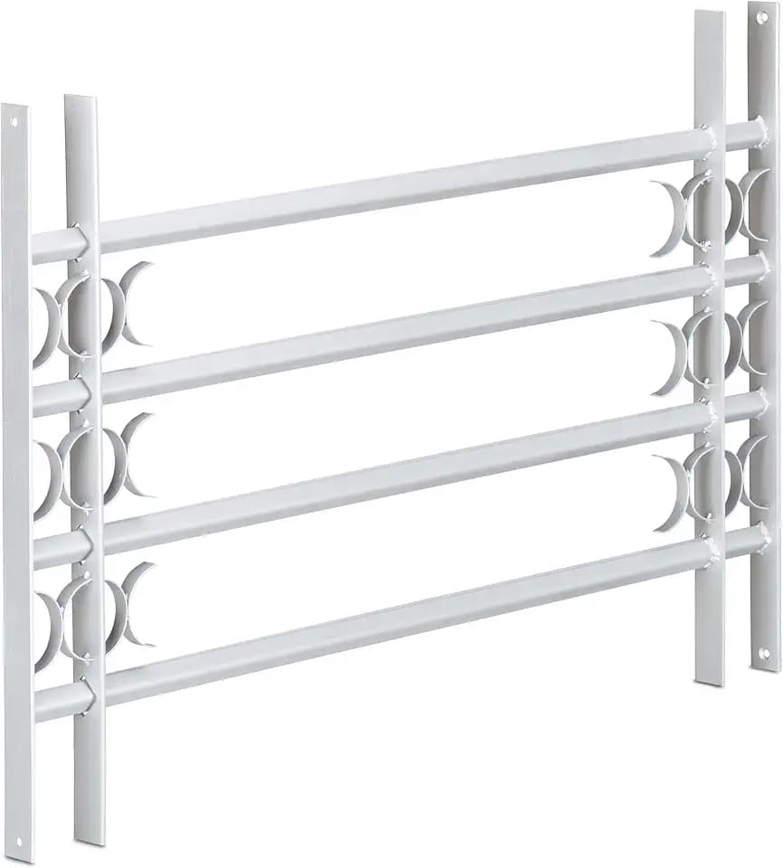 Relaxdays Fenstergitter Einbruchschutz, ausziehbar, für außen, Stahl, Sicherheitsgitter, Verschiedene Größen, grau