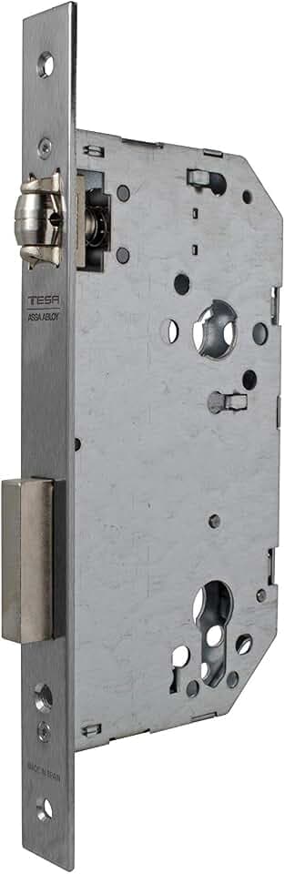 Tesa Assa Abloy 403650AI Einsteckschloss für Holztüren ohne Zylinder Edelstahl Eingang 50 mm, quadratische Vorderseite 4036