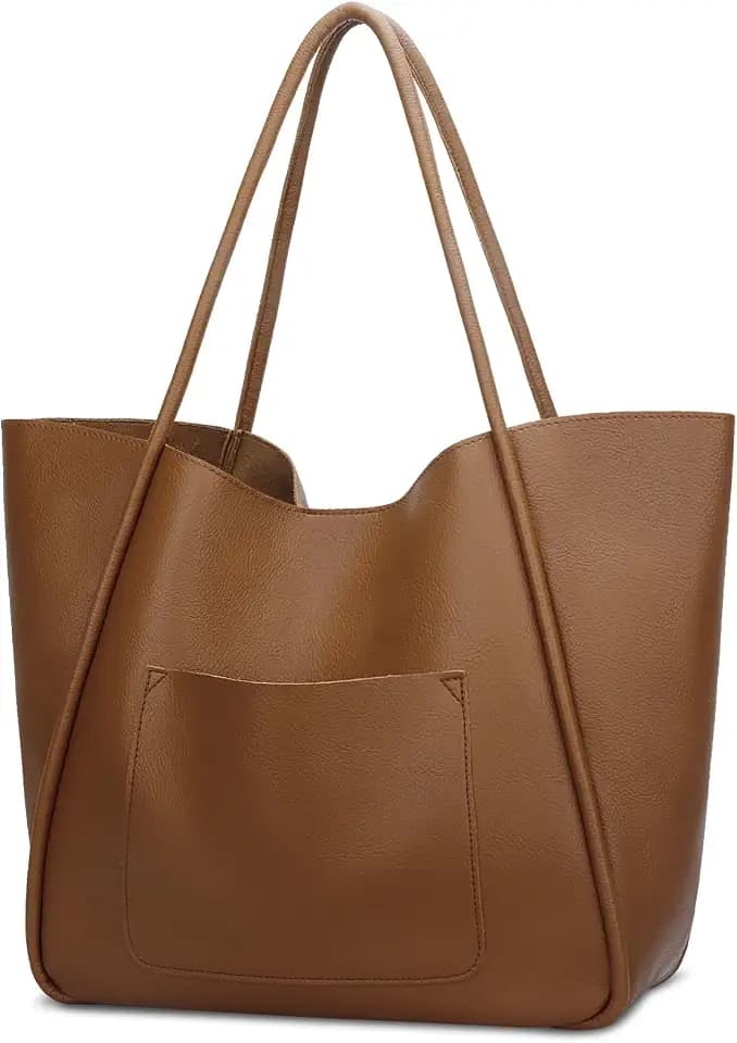 KKXIU Tote Bag for Women Vegan Leather Shoulder Purse Large Capacity Travel Bag