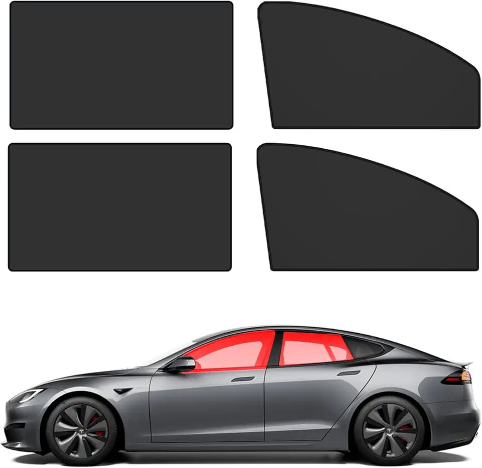 Car Window Shades 4PCS Car Window Curtains Covers for Baby and Privacy, Side Window Sun Shade Front Side & Rear Glass Curtains 99% UV Protection Magnetic Retractable Fordable Removable Tint