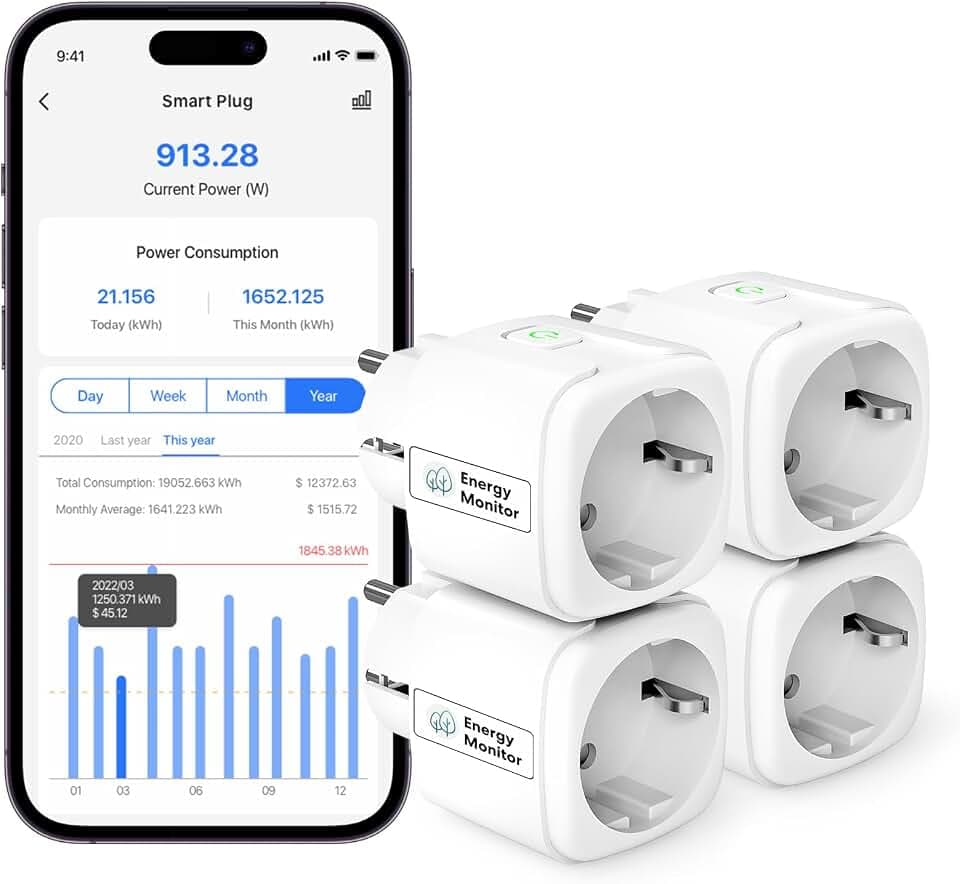 Meross WLAN Steckdose mit Strommessung und Zeitschaltuhr mit App Steuerung