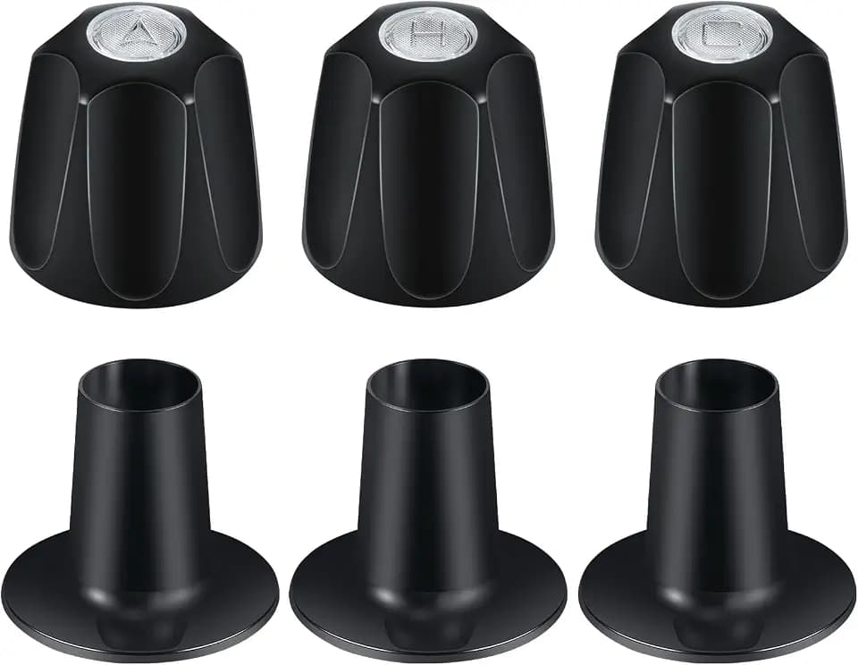 Coolfell Metal Matte Black Shower Knob 3 Piece Replacement