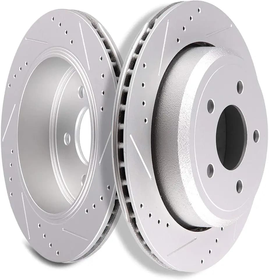 SCITOO Rear Brake Rotors 2x Drilled & Slotted Brakes Rotor:54105