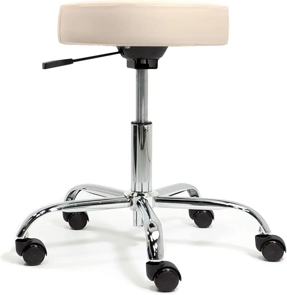 EARTHLITE Pneumatic Massage Salon Drafting Stool - No Leaking (vs. Hydraulic), Adjustable, Rolling, CFC-Free / Medical Spa Facial Chair