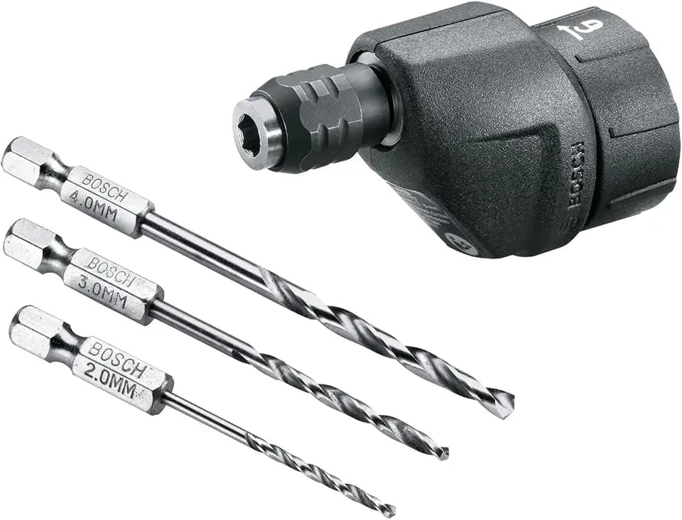 Bosch Bohrer-Aufsatz für IXO Akkuschrauber (mit 3tlg. Bohrer Set, Kunststoff, Gips,Holz,Karton, Sechskantschaft)