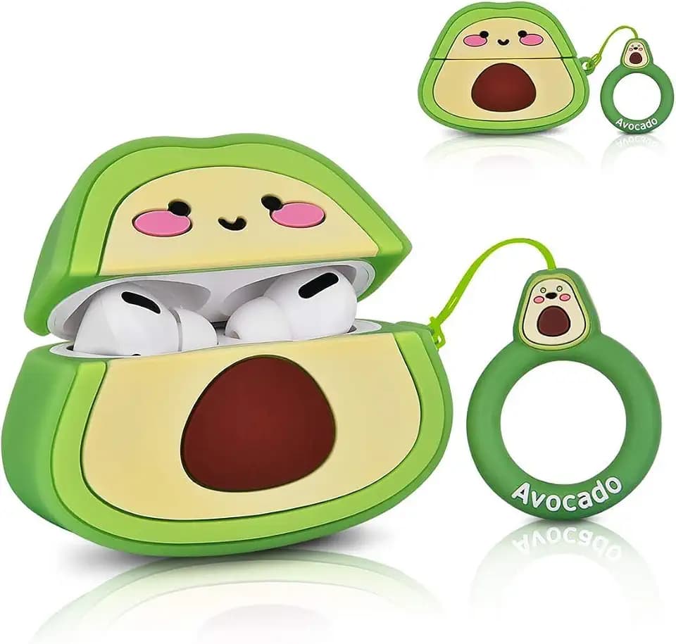 Adorable Case Design for AirPods Pro 2nd Generation Cartoon Cute Soft Silicone Cover Silicone Shockproof Anti-Fall Cases for Airpod Pro2 (Avocado, AirPods Pro2)