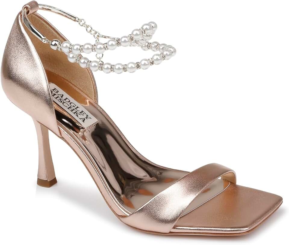 Badgley Mischka Women's Loretta Dual Pearl Strap Stiletto