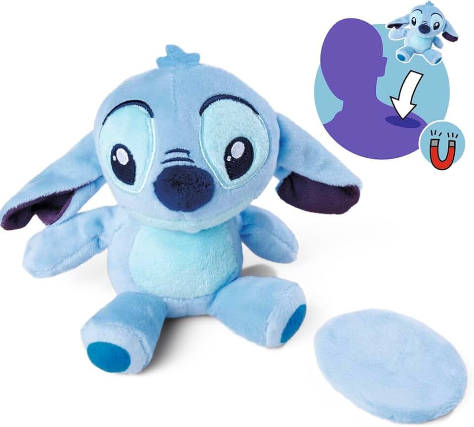 Simba 6315870464 - Disney Schulter-Kuscheltier (12 cm) - magnetische Plüschfigur aus Lilo & Stitch zum Mitnehmen, Spielzeug für Fans & Kinder ab 0 Jahre