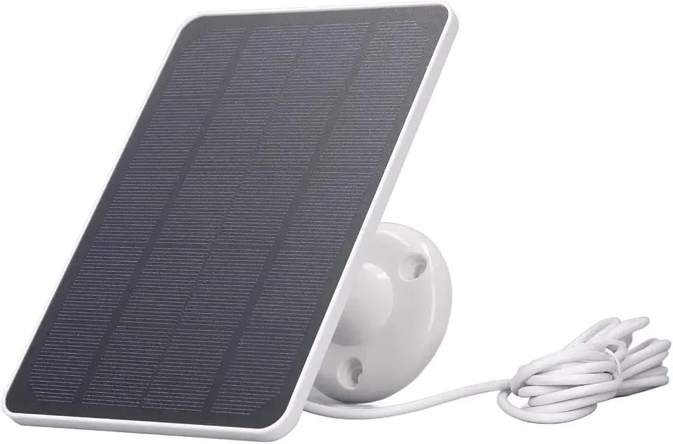 10 W Solarpanel für Überwachungskamera, USB-Solarpanel für DC 5 V Überwachungskamera, Wasserdichtes Solarladegerät mit Verstellbarer Halterung, Kompatibel mit Micro-USB (Weiss)
