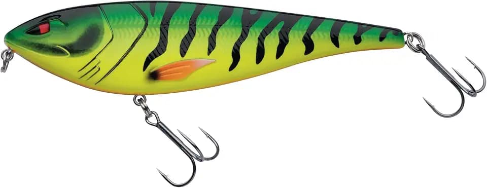Berkley Zilla Glider, Raubfischköder, langsam sinkender Gleitköder, Schwimmköder mit Fusion19-Dreifachhaken, flankierende Seite-zu-Seite-Aktion, lautes Rasseln, 0,5-2m Tauchtiefe, 16cm, Goldzander