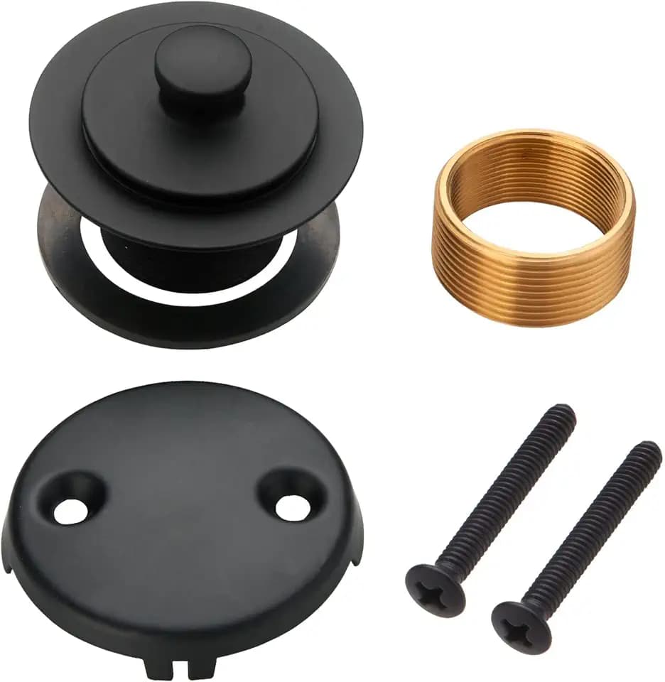 Wellup Bathtub Tub Drain Kit,Bathtub Drain Overflow Trim with 2 Hole Black