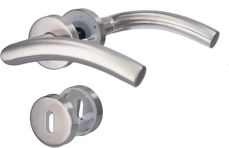 Alpertec 88020600 Edelstahl Peking II-R für Zimmertüren Drückergarnitur Türdrücker Türbeschläge Neu