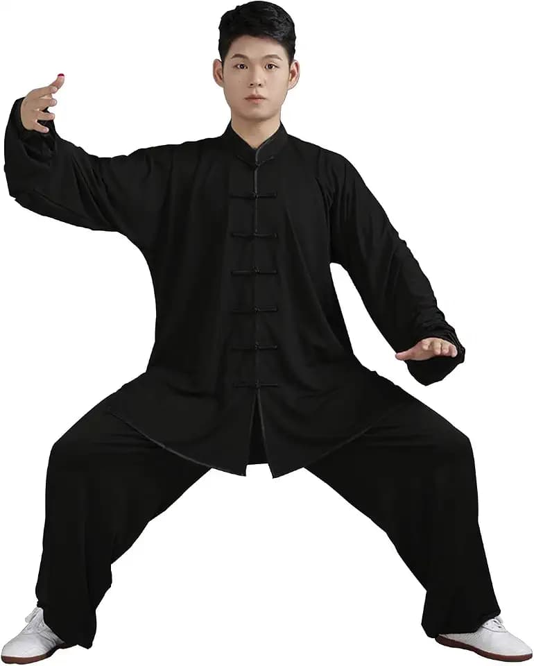 BBLAC 2KEY Kampfsportkleidung | Traditionelle chinesische Uniformen für Tai Chi und Wing Chun | Unisex Kostüm aus Milchseide | Leichte Kostüme für Meditation und Qigong