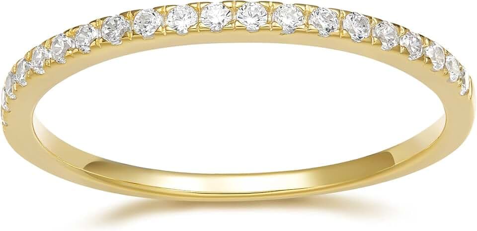 EAMTI 2mm Wedding Bands for Women Eternity Round CZ Travel Engagement Ring