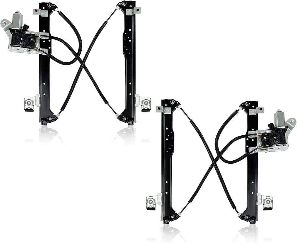 Pair Rear Driver & Passenger Power Window Regulator w/Motor Compatible for Chevy Silverado Tahoe Suburban Avalanche Cadillac Escalade GMC Yukon Sierra 2000-2007 Left & Right Side(Set of 2)