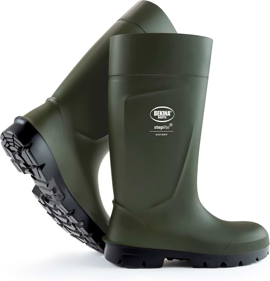 Bekina Agrilite Steplite Easygrip S5 Leichte Sicherheitsstiefel wasserdicht für Herren und Damen, Stahlkappe und Stahlsohle, Arbeitsstiefel für die Landwirtschaft mit rutschfeste Sohle, grün, EU 40